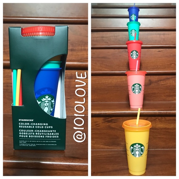 NEW ⭐️ Starbucks 5 Pack Color Changing Cups - Picture 3 of 5